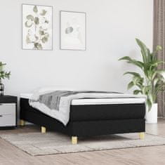 Vidaxl Box spring postelja z vzmetnico črna 100x200 cm blago