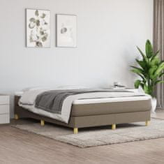 Vidaxl Box spring postelja z vzmetnico taupe 140x200 cm blago