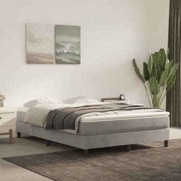 Vidaxl vidaXL Vzmetnica z žepkastimi vzmetmi svetlo siva 140x200x20 cm žamet