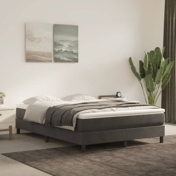 Vidaxl Vzmetnica z žepkasto vzmetjo temno siva 140x190x20 cm žamet