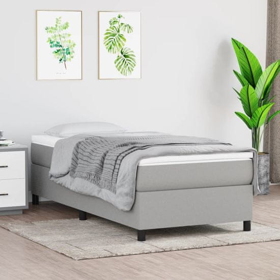 shumee Box spring postelja z vzmetnico svetlo siv 100x200 cm blago