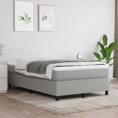 Greatstore Box spring postelja z vzmetnico svetlo siva 120x190 cm blago