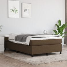 Vidaxl Box spring postelja z vzmetnico temno rjav 120x200 cm blago