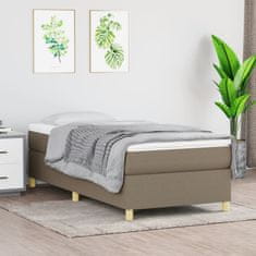 Vidaxl Box spring postelja z vzmetnico taupe 80x200 cm blago
