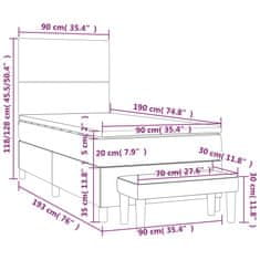Vidaxl Box spring postelja z vzmetnico črn 90x190 cm žamet