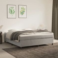 Vidaxl Box spring postelja z vzmetnico svetlo siva 160x200 cm žamet