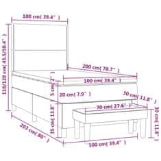 Vidaxl Box spring postelja z vzmetnico temno modra 100x200 cm žamet