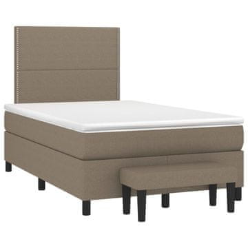 Vidaxl Box spring postelja z vzmetnico taupe 120x190 cm blago