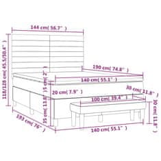 Vidaxl Box spring postelja z vzmetnico temno rjav 140x190 cm blago