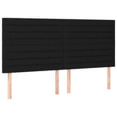 Vidaxl Box spring postelja z vzmetnico LED črna 200x200 cm blago