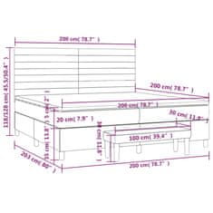 Vidaxl Box spring postelja z vzmetnico svetlo siva 200x200 cm blago