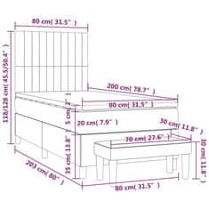 Vidaxl Box spring postelja z vzmetnico temno siva 80x200 cm blago