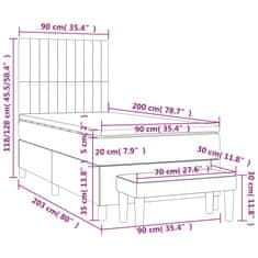 Vidaxl Box spring postelja z vzmetnico črna 90x200 cm blago