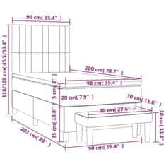 Vidaxl Box spring postelja z vzmetnico krem 90x200 cm blago