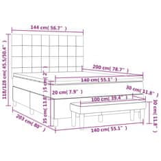 Vidaxl Box spring postelja z vzmetnico svetlo siva 140x200 cm žamet