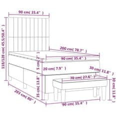 Vidaxl Box spring postelja z vzmetnico temno modra 90x200 cm žamet