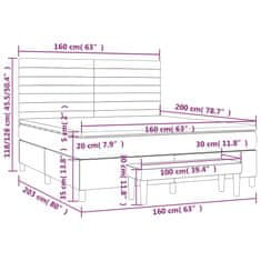 Vidaxl Box spring postelja z vzmetnico krem 160x200 cm blago