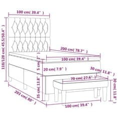 Vidaxl Box spring postelja z vzmetnico modra 100x200 cm blago