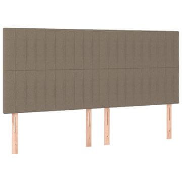 Vidaxl Vzglavje postelje sivo-rjavo 160x5x118/128 cm blago