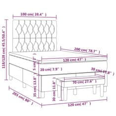 Vidaxl Box spring postelja z vzmetnico svetlo siva 120x200 cm blago