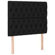 Vidaxl Box spring postelja z vzmetnico LED črna 90x200 cm blago