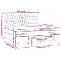 Vidaxl Box spring postelja z vzmetnico temno siva 200x200 cm blago