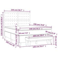 Vidaxl Box spring postelja z vzmetnico moder 140x190 cm blago