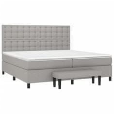 Vidaxl Box spring postelja z vzmetnico svetlo siva 200x200 cm blago