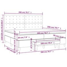 Vidaxl Box spring postelja z vzmetnico svetlo siva 200x200 cm žamet