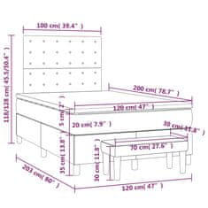 Vidaxl Box spring postelja z vzmetnico moder 120x200 cm blago