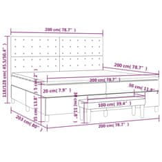 Vidaxl Box spring postelja z vzmetnico moder 200x200 cm blago