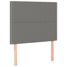 Vidaxl Box spring postelja z vzmetnico temno siva 90x200 cm blago