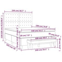 Vidaxl Box spring postelja z vzmetnico temno rjav 140x190 cm blago