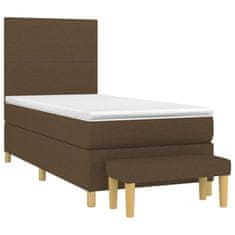 Vidaxl Box spring postelja z vzmetnico temno rjava 80x200 cm blago