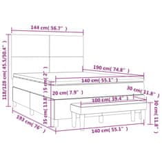 Vidaxl Box spring posteljni z vzmetnico temno siv 140x190 cm blago