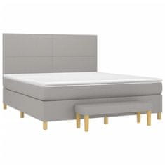 Vidaxl Box spring postelja z vzmetnico svetlo siva 160x200 cm žamet