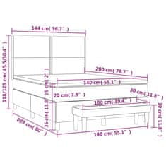 Vidaxl Box spring postelja z vzmetnico svetlo siva 140x200 cm blago