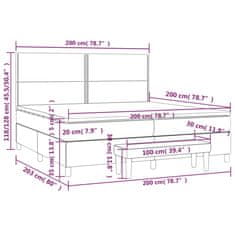 Vidaxl Box spring postelja z vzmetnico črn 200x200 cm blago