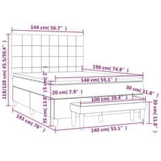 Vidaxl Box spring postelja z vzmetnico temno zelen 140x190 cm žamet
