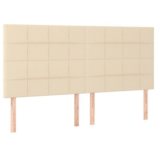 Vidaxl Posteljno vzglavje 4 kosa krem 100x5x78/88 cm blago