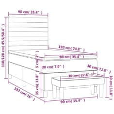 Vidaxl Box spring postelja z vzmetnico taupe 90x190 cm blago