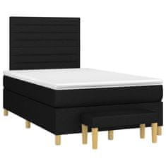 Vidaxl Box spring postelja z vzmetnico črn 120x200 cm blago