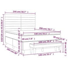 Vidaxl Box spring postelja z vzmetnico svetlo siva 140x200 cm žamet