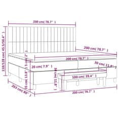 Vidaxl Box spring postelja z vzmetnico temno siva 200x200 cm blago