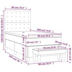 Vidaxl Box spring postelja z vzmetnico krem 90x190 cm blago
