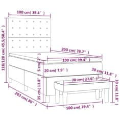 Vidaxl Box spring postelja z vzmetnico modra 100x200 cm blago