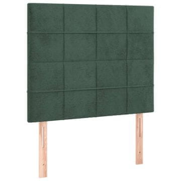 Vidaxl Vzglavje postelje temno zeleno 100x5x118/128 cm žametno