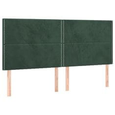 Vidaxl Posteljni okvir z vzglavjem temno zelen 160x200 cm žamet