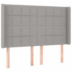 Vidaxl Box spring postelja z vzmetnico LED sv. siva 140x200 cm blago