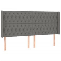 Vidaxl Box spring postelja z vzmetnico LED temno siva 200x200 cm blago